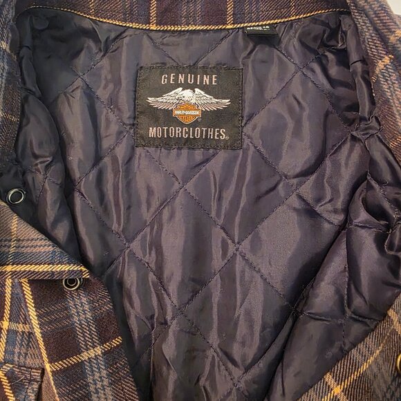 Harley Davidson Plaid Flannel Shirt Jacket. Size XL - Picture 3 of 10